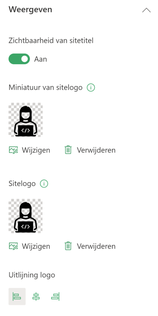 Site Header Weergeven